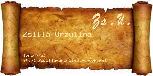 Zsilla Urzulina névjegykártya